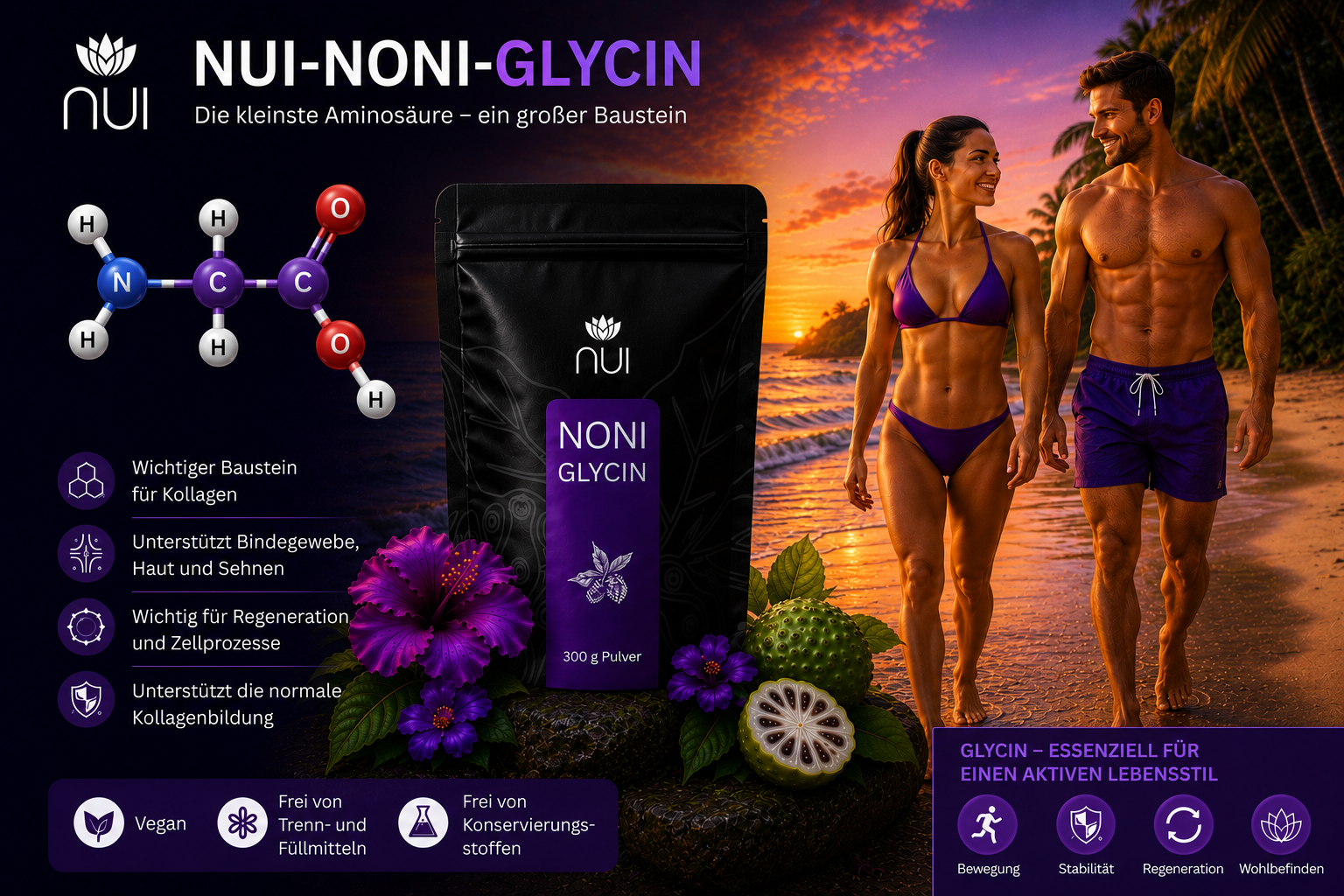 NUI-NONI-GLYCIN-Strandspaziergang